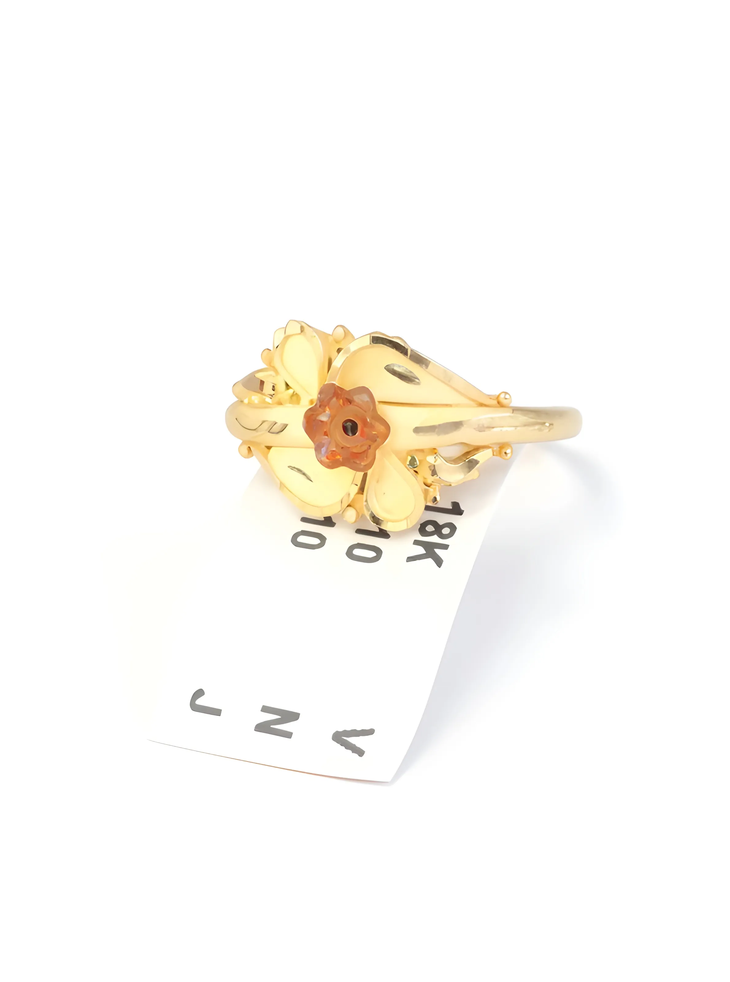 18K Gold Flower Motif Ring view 2