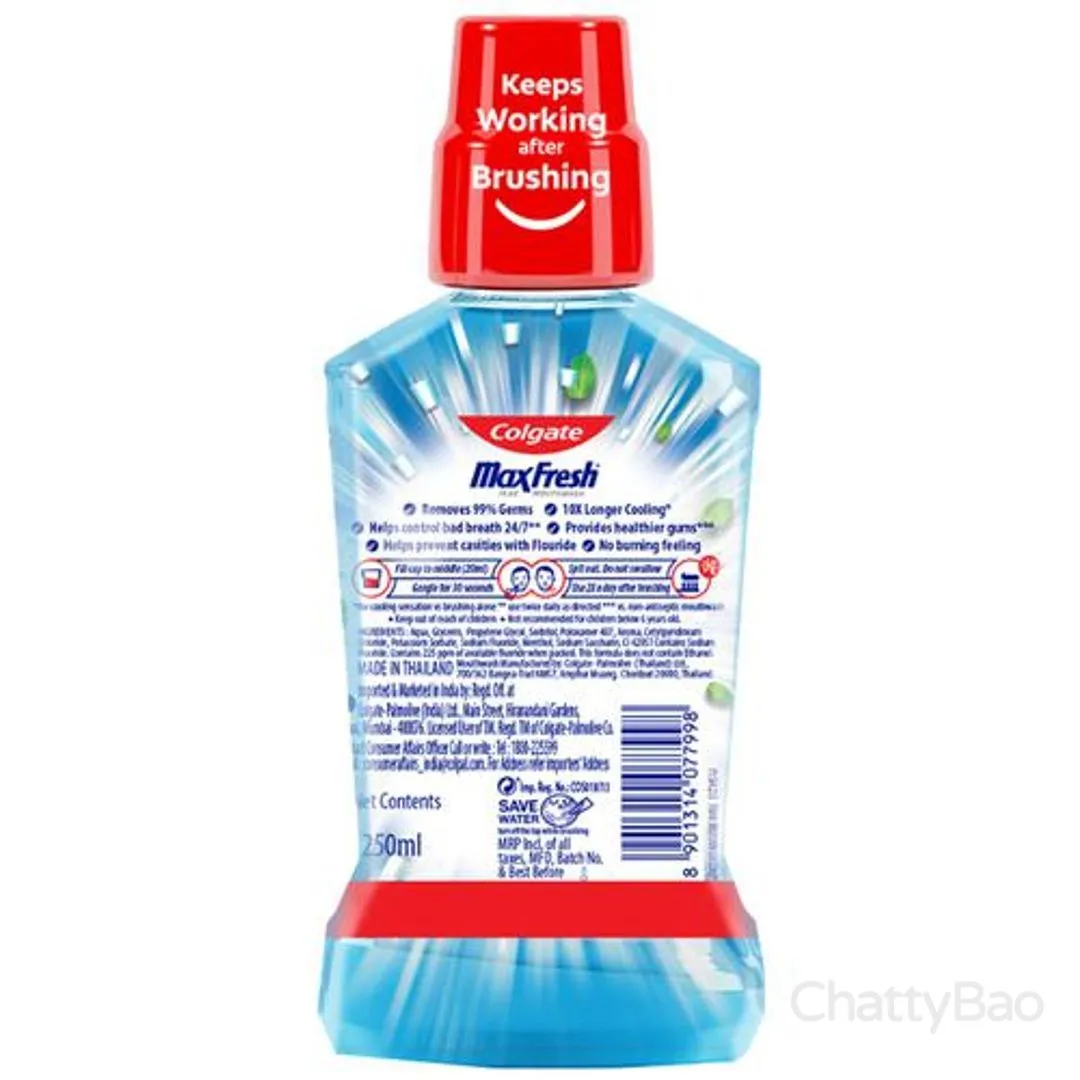 Colgate Mouthwash - Plax, Peppermint Fresh 250 ml view 2