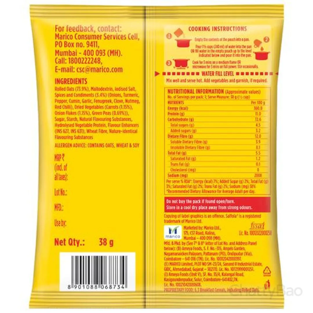 Saffola Masala Oats Classic Masala 38 g view 2