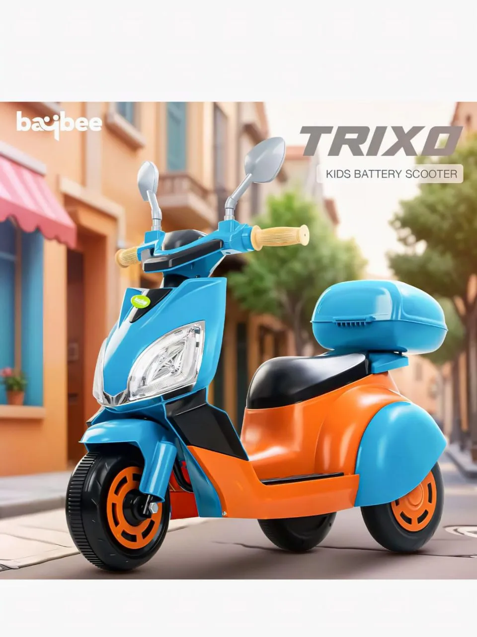Kids Electric Scooter Blue view 4