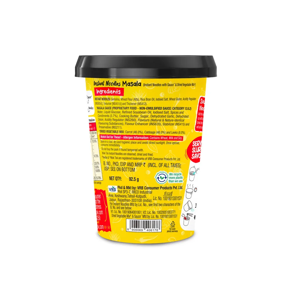 Veeba Wok Tok Instant Cup Noodles Masala 92.5 g view 2