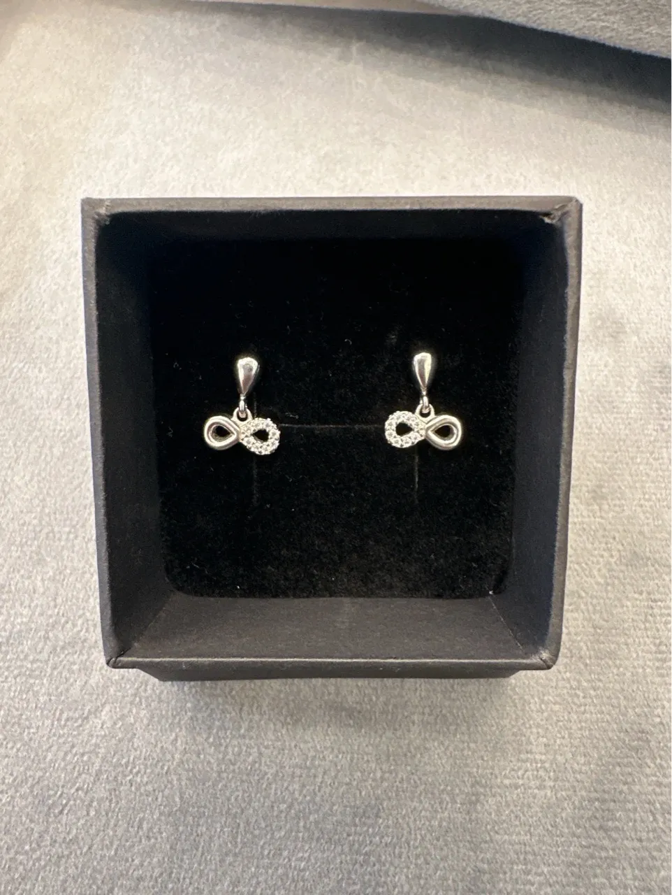 Silver Infinity Earrings view 2