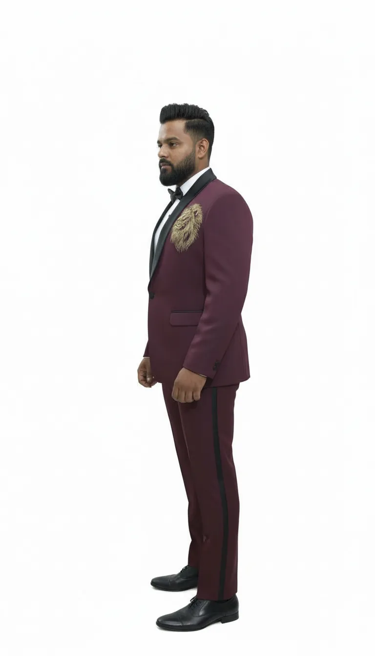 Mens Designer Embroidered Suit view 5