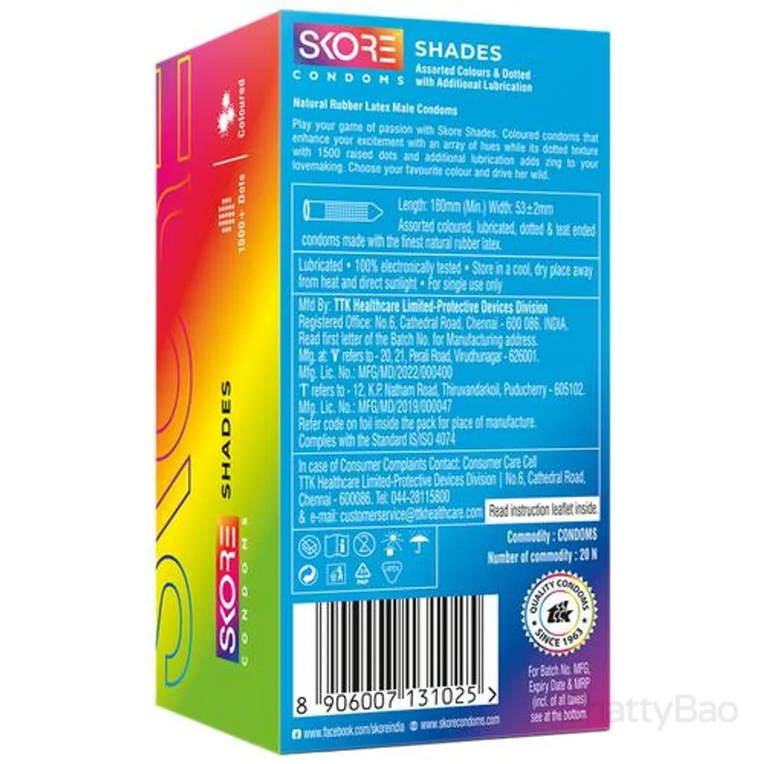 Skore Condoms - Shades Dotted 20 Pieces view 2