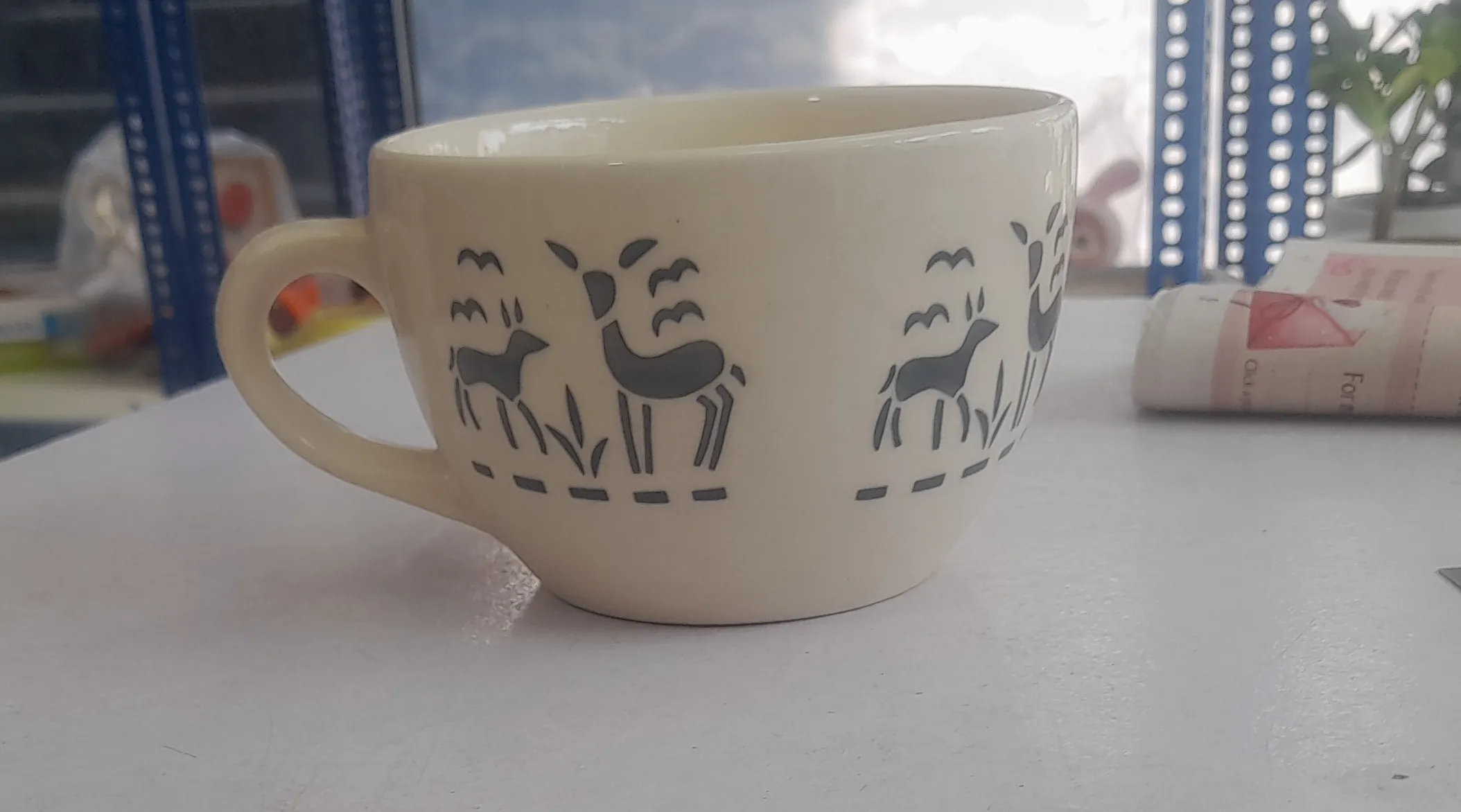 Ceramic Mug with Deer Design For Soup. view 2