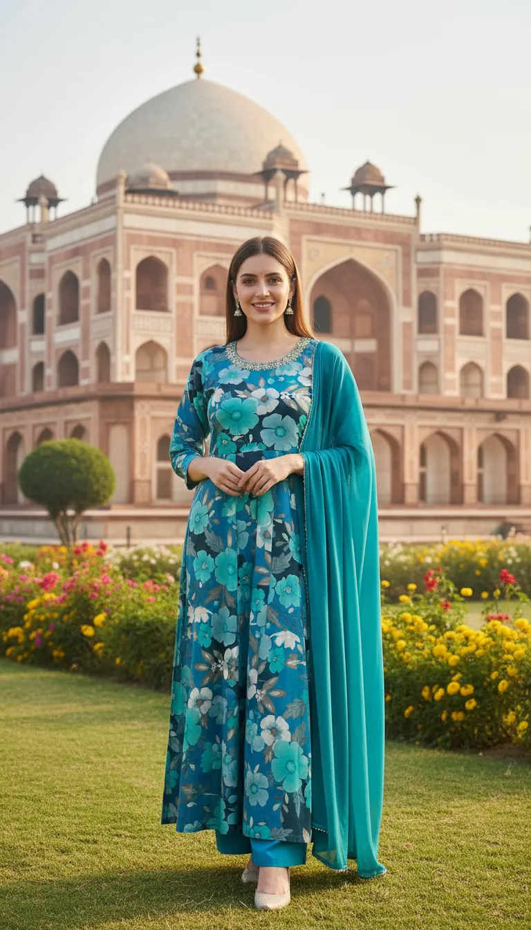 Floral Print Frock Suit view 2