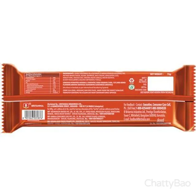 Britannia Treat Creme Orange Wafers 75 g view 2