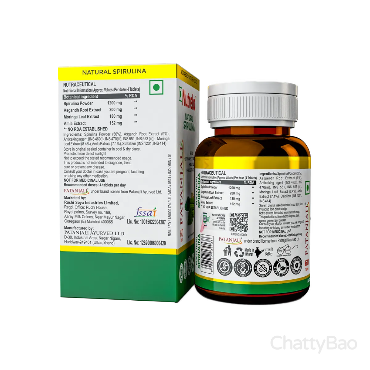 Patanjali Nutrela Spirulina Natural 32 g view 2