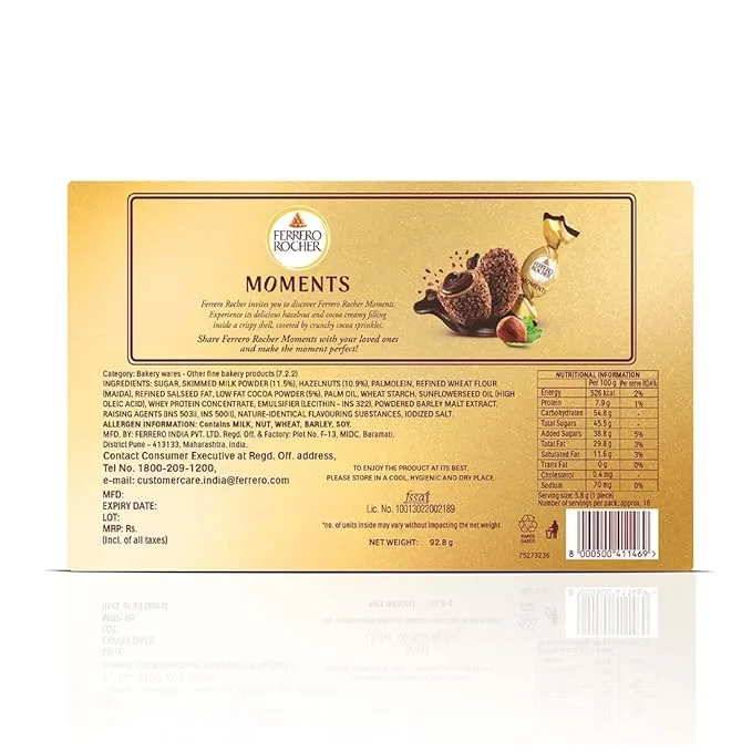 Ferrero Rocher Moments Chocolate 92.8 g (Pack of 16) view 2