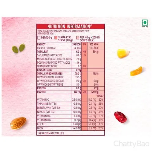 Kelloggs Muesli Breakfast - With 21% Fruit, Nut & Seeds 500 g view 3