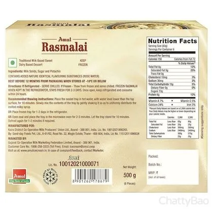 Amul Frozen Rasmalai 500 g view 2