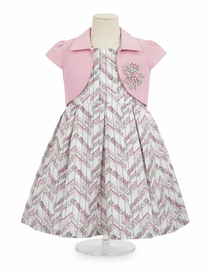 Cotton Frock Pnk view 2