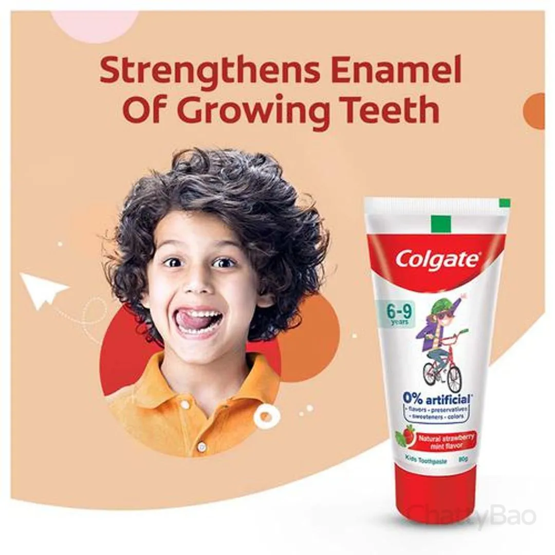 Colgate Kids Toothpaste - 6-9 Years, Natural Strawberry Mint 80 g view 3