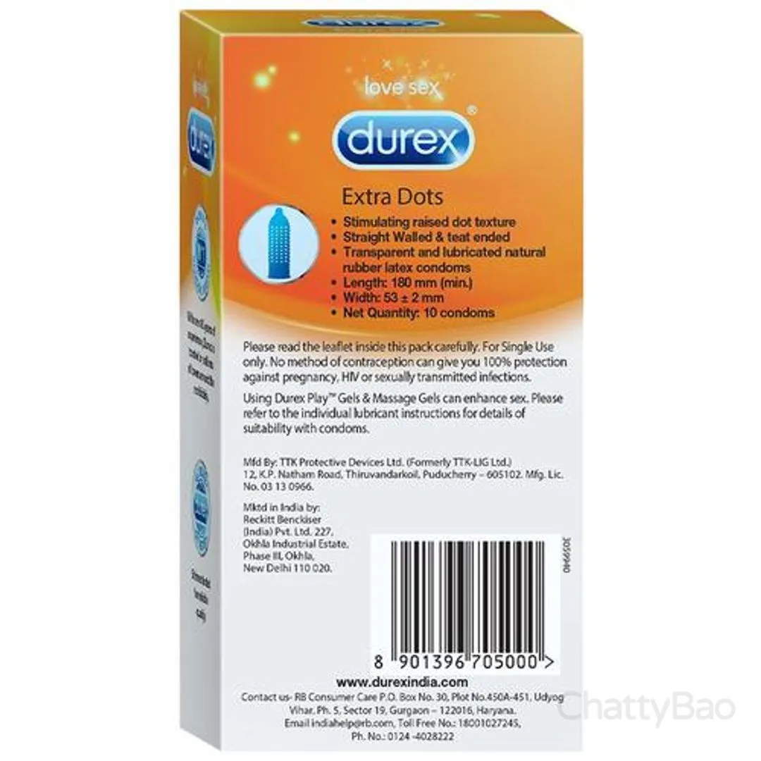 Durex Condoms - Extra Dots 10 Pieces view 2