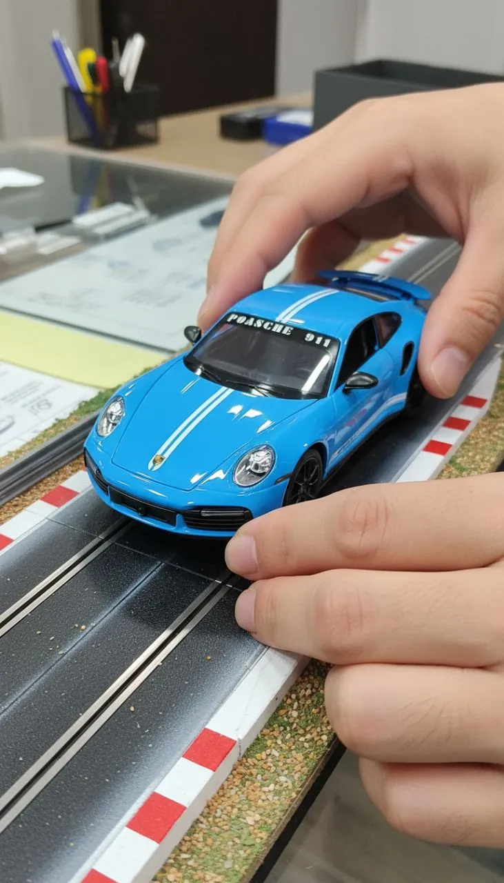 Blue Diecast Model Car Porsche 20 Scale 1:24 view 4