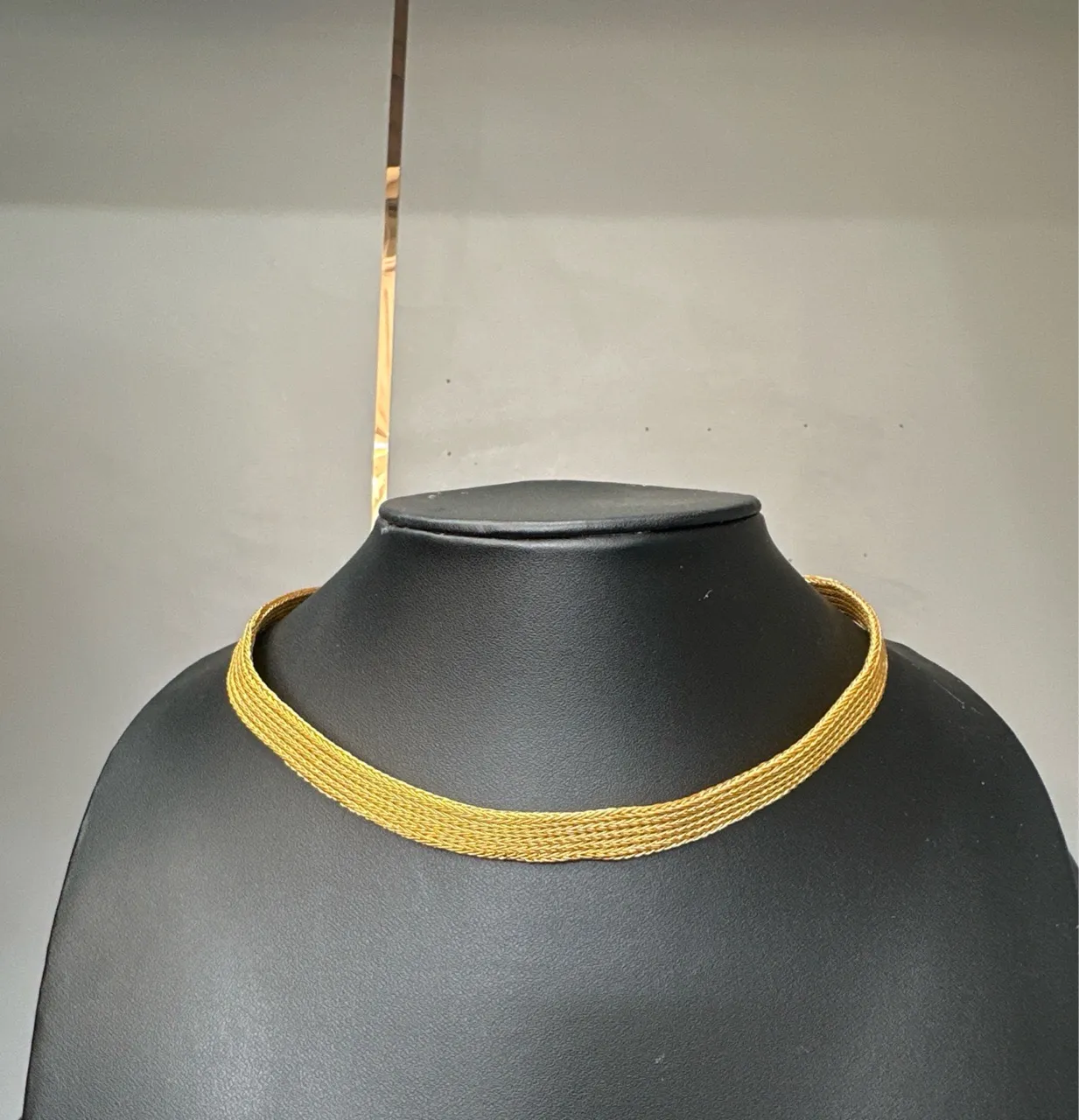 Gold Mesh Choker Necklace view 2