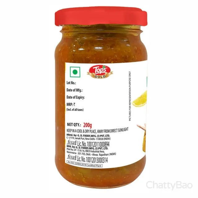 Tops Gold Sweet Lime Pickle 200 g view 2