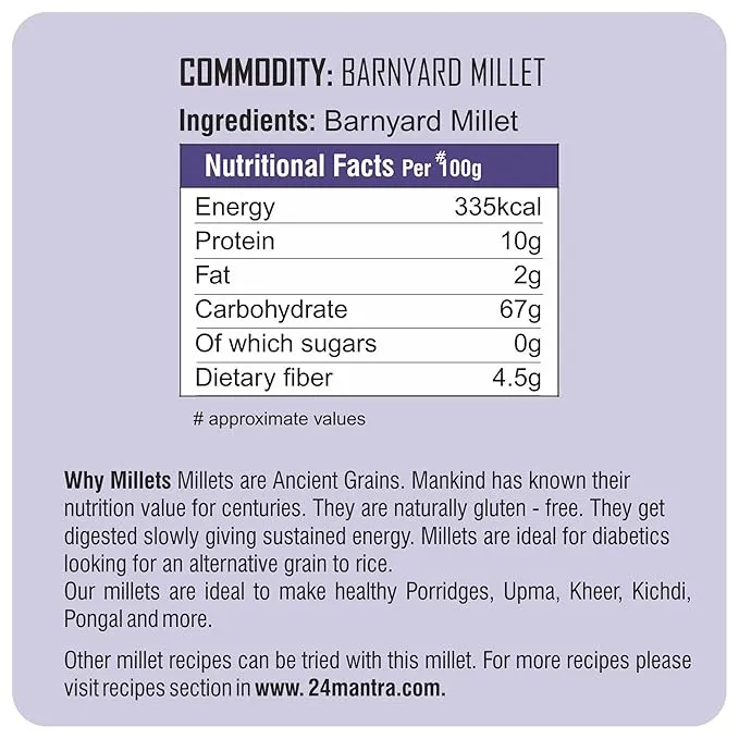 24 Mantra Parboiled Barnyard Millet 500 g view 4