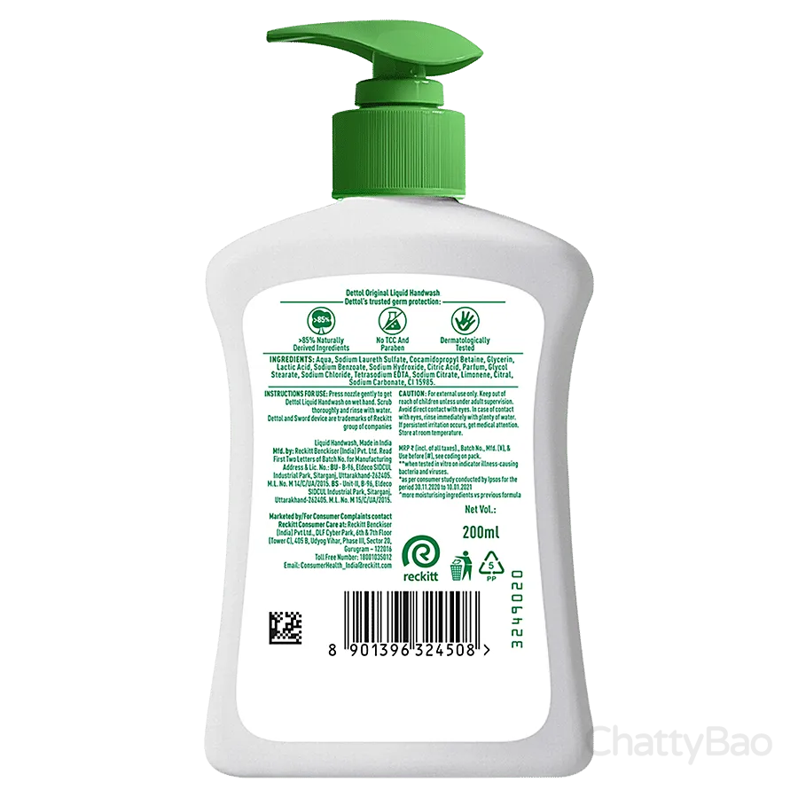 Dettol Original Liquid Handwash Pump 200 ml view 2