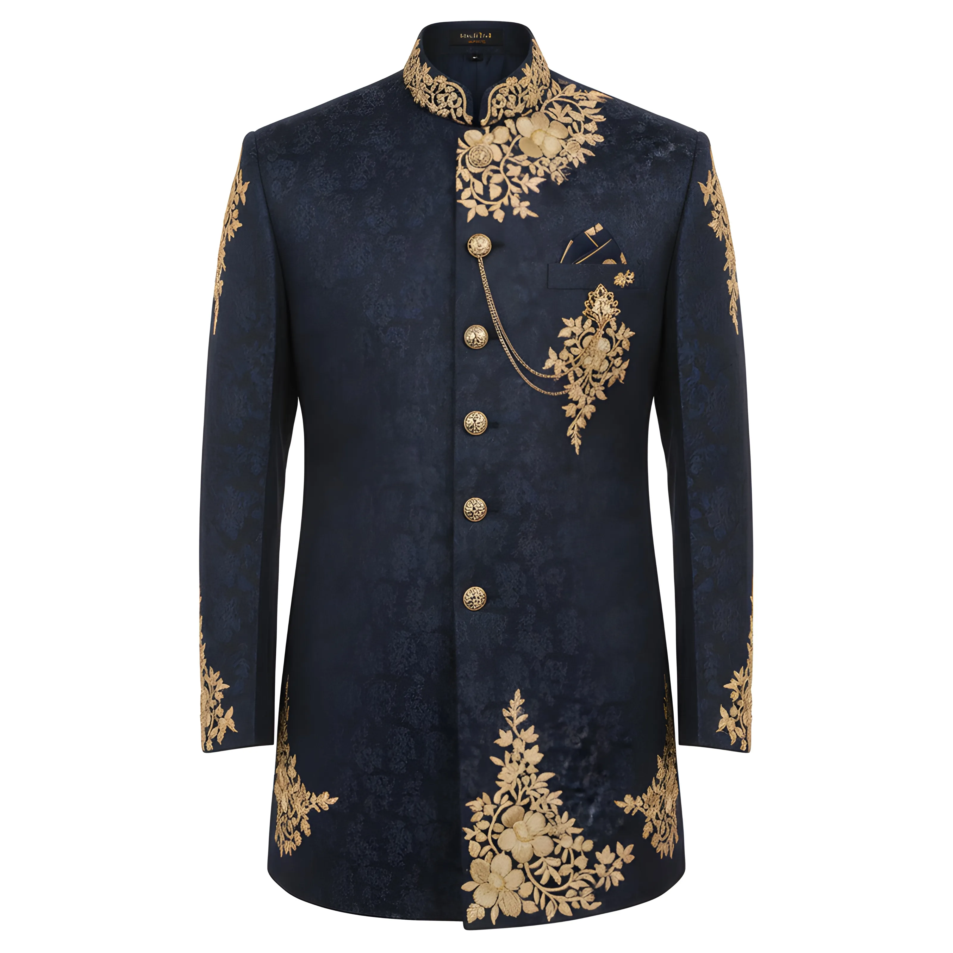Blue Sherwani Mens view 2