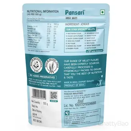 Pansari Gluten Free Jowar Flour 500 g view 2