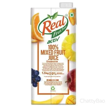 Real Activ 100% Mixed Fruit Juice 1 L view 2