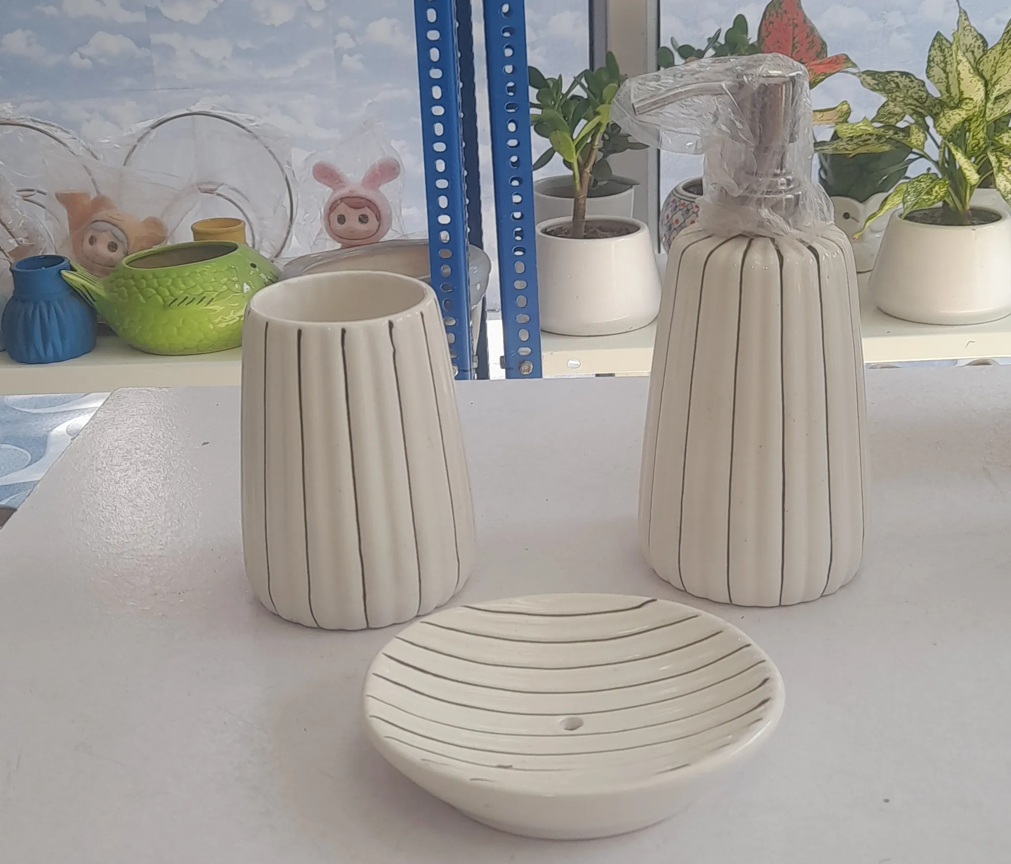 Ceramic Bathroom  Set Of 3 Nos view 2