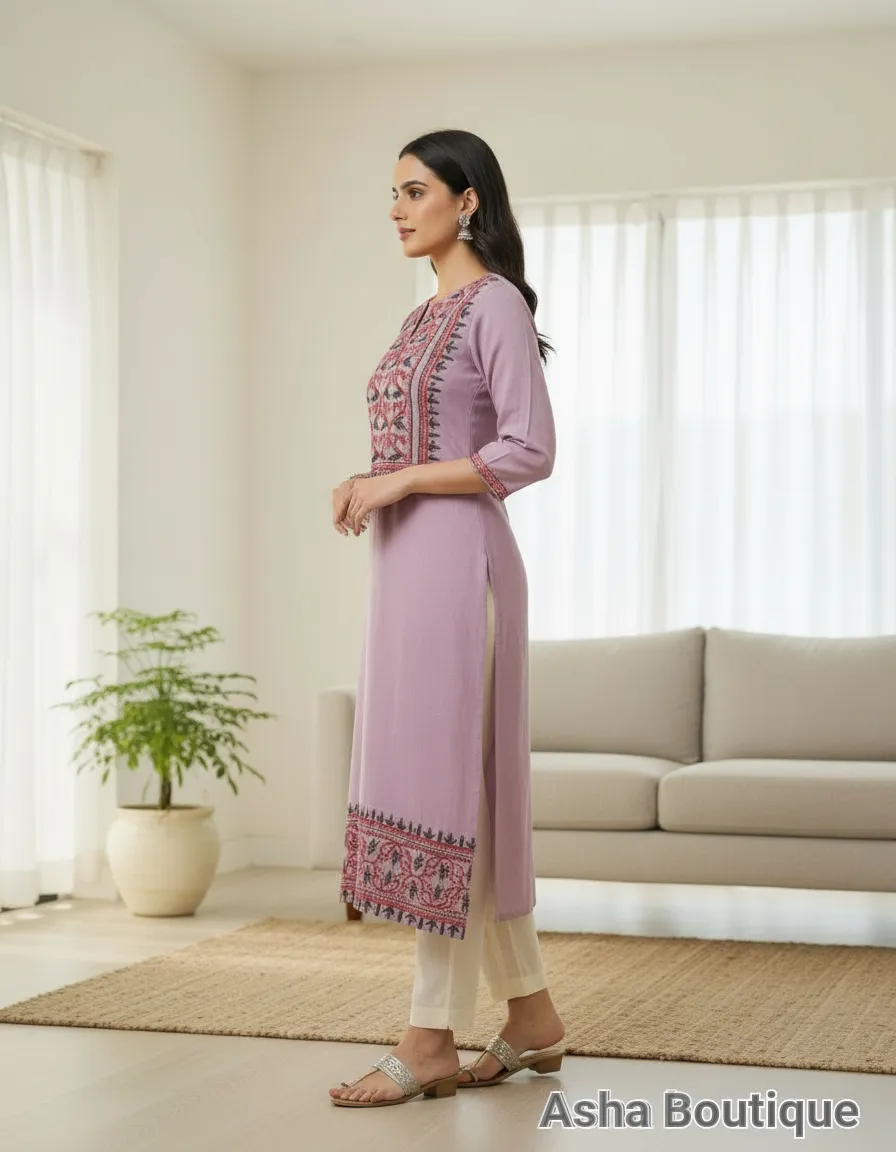 Asha Boutique Embroidered Kurta view 2