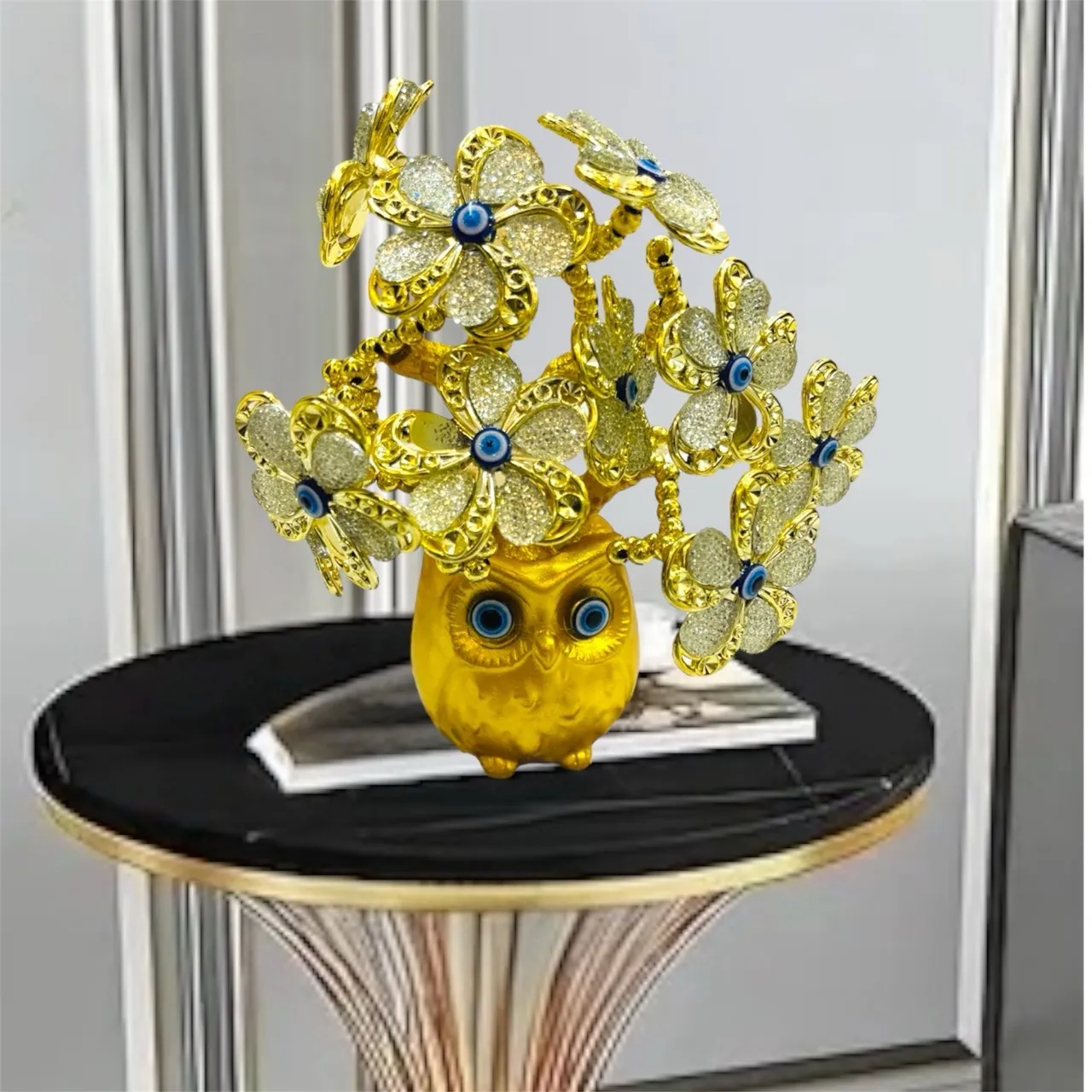 Golden Evil eye Owl Decor view 2