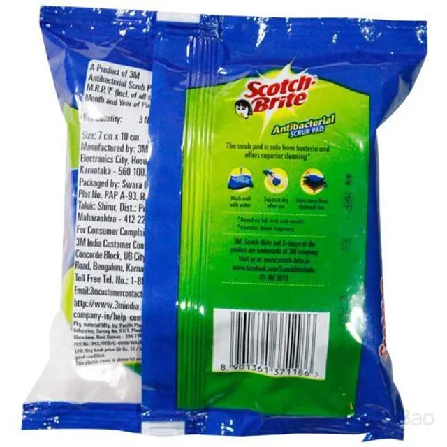Scotch Brite Scrub Pad - Anti- Bacterial 3 Pieces view 2