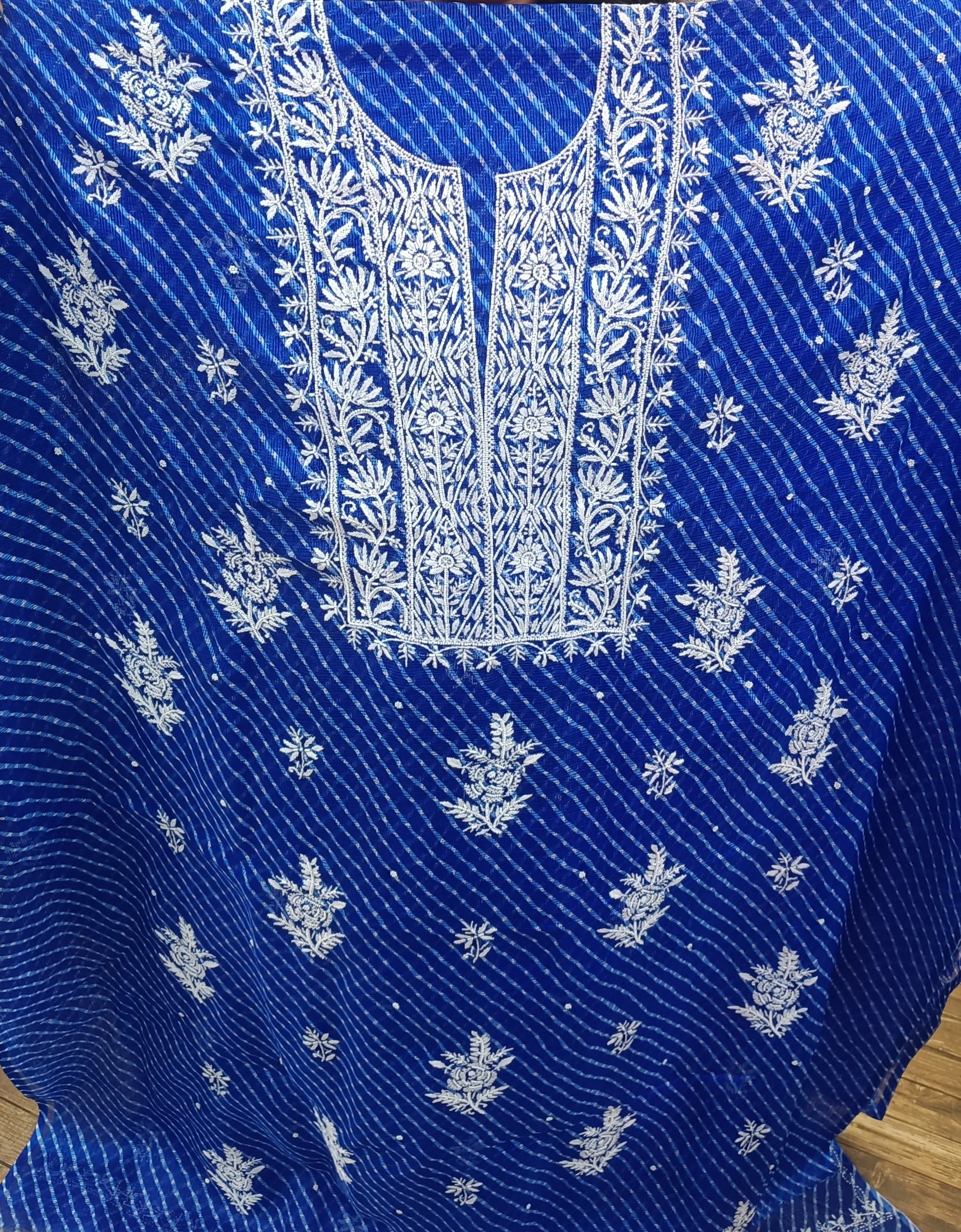 Blue Embroidered Kurta view 2