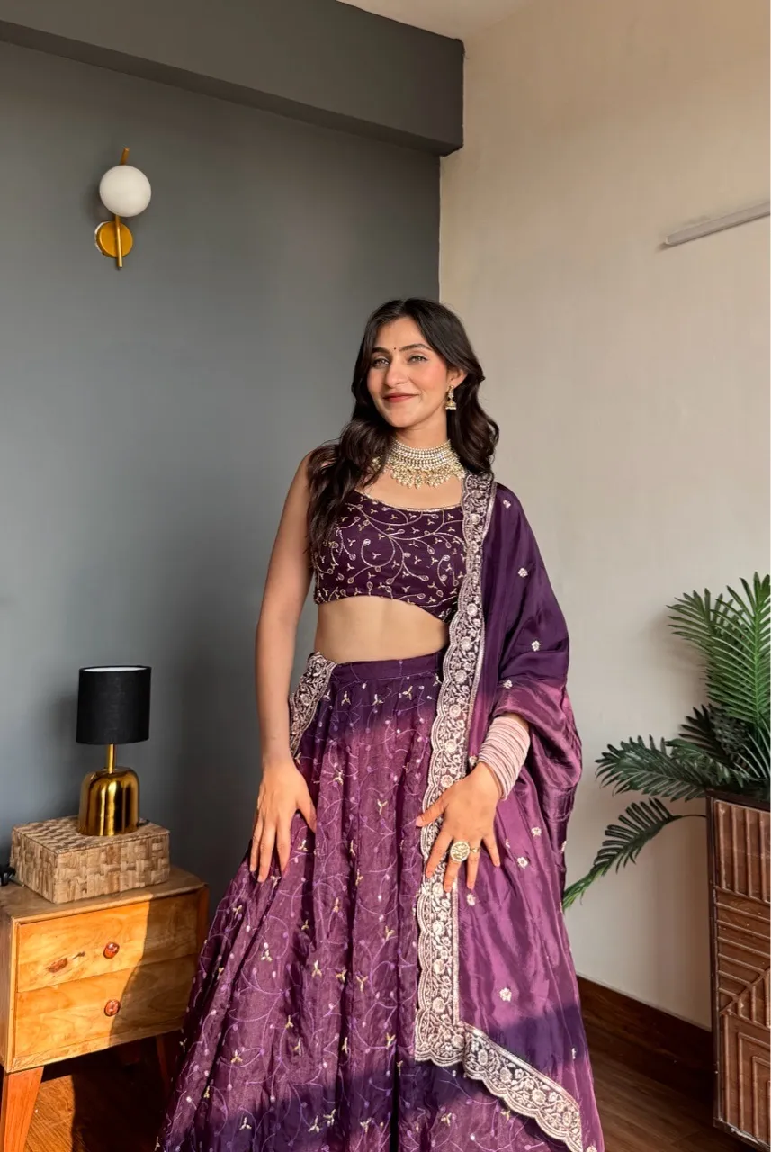 Gulnaaz Lehenga - Purple view 2