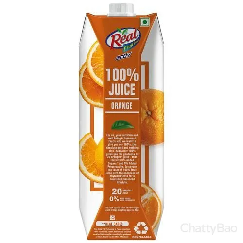 Real Activ 100% Orange Juice 1 L view 2