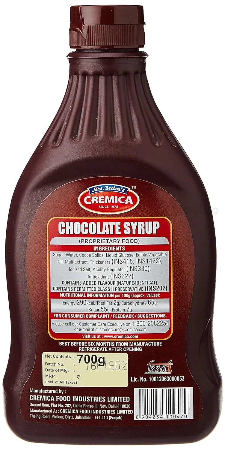 Cremica Chocolate Syrup 625 g view 4