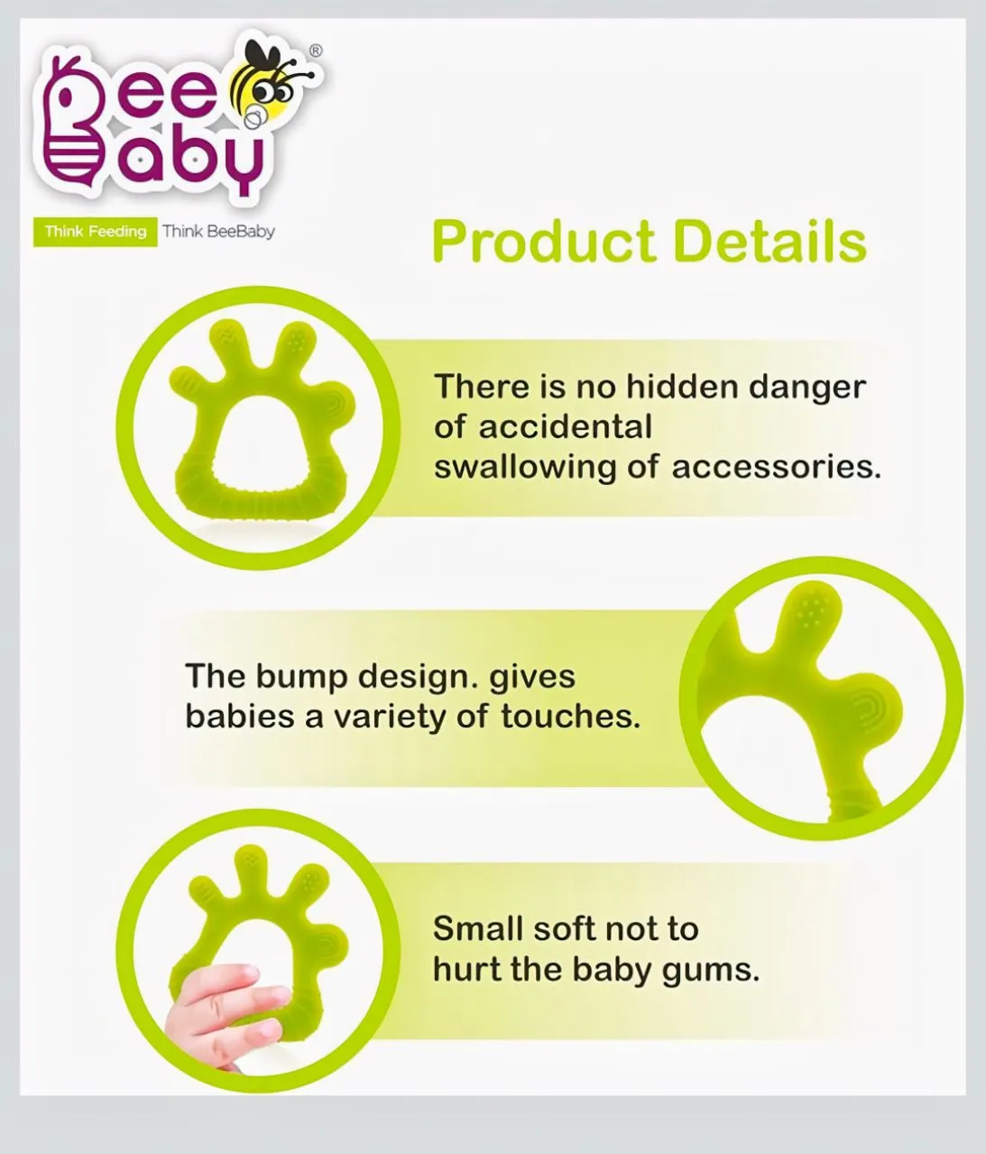 Baby Teether Finger Green view 7