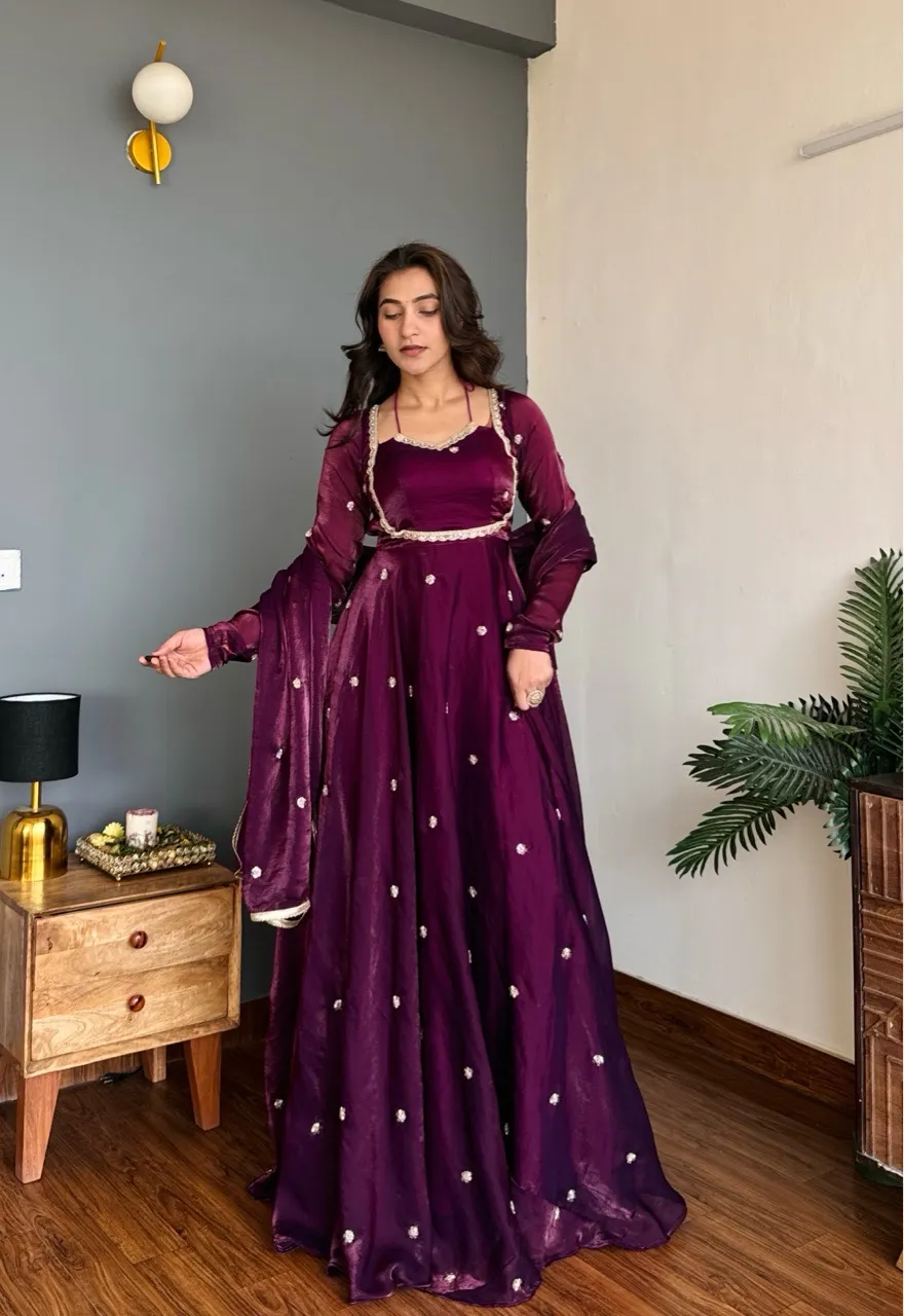 ‘Aafreen’ Anarkali- Wine view 2