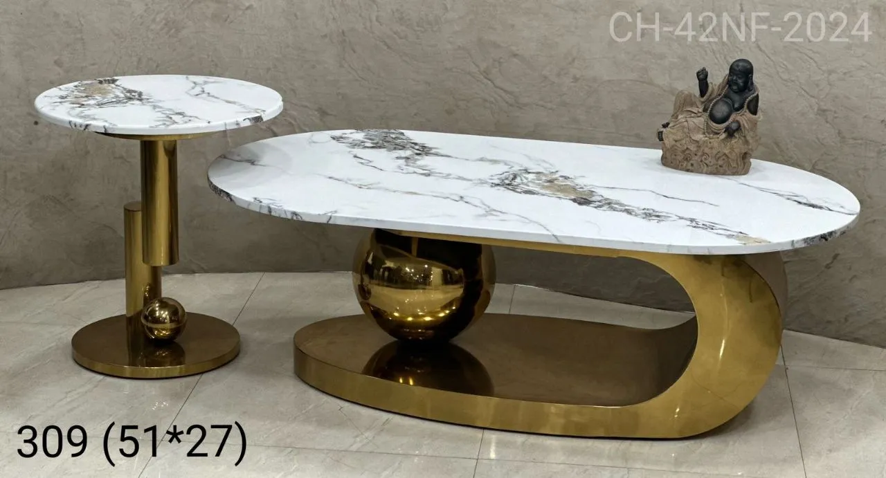 Marble White Black Look Pure Ss Imported Table