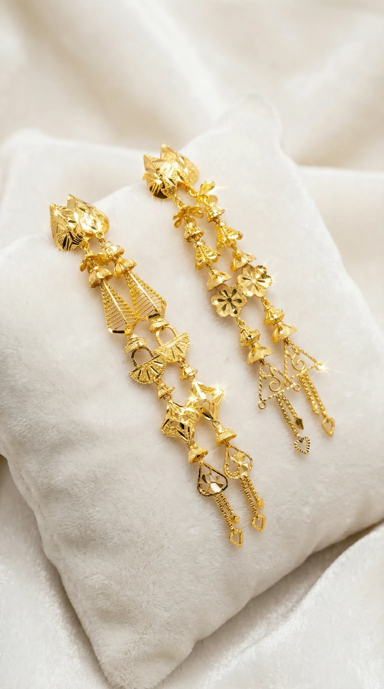 Gold Dangle Earrings view 2