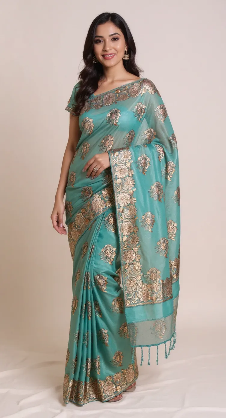 Embroidered Saree view 8
