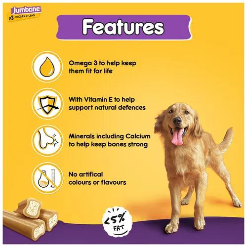 Pedigree Jumbone Dog Treat - Chicken & Lamb Flavour 180 g view 2