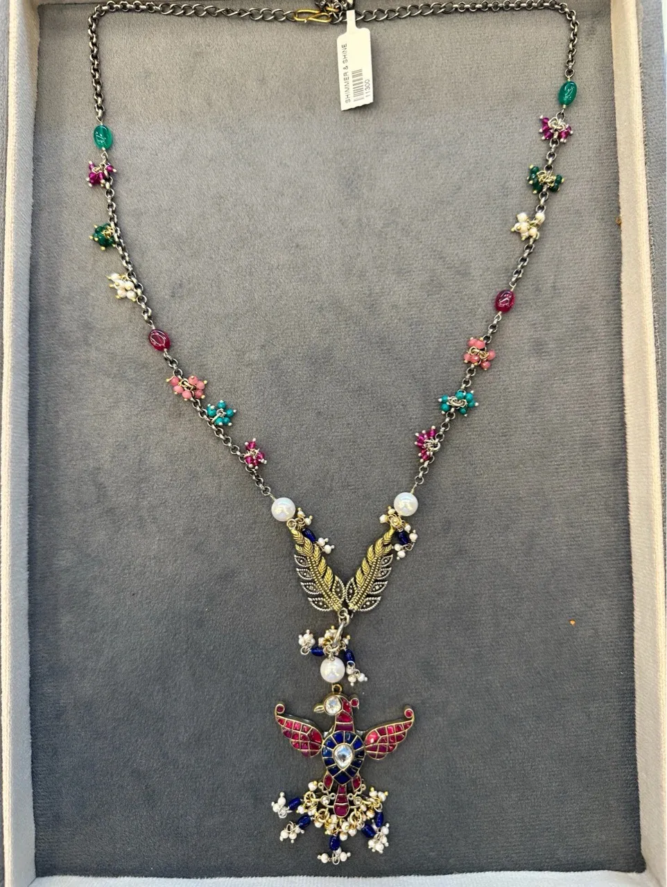 Multicolored Gemstone Necklace view 2