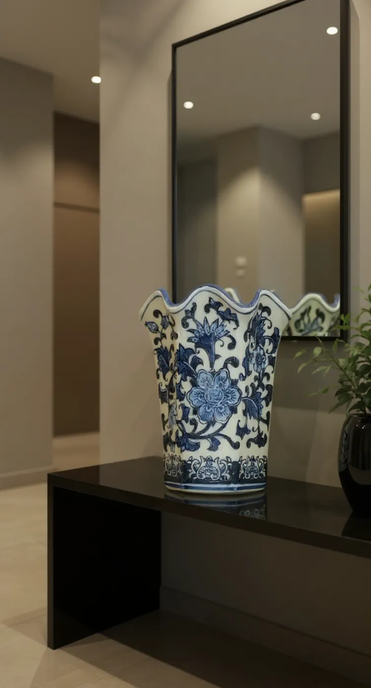 Floral Porcelain Hanging Vase view 3