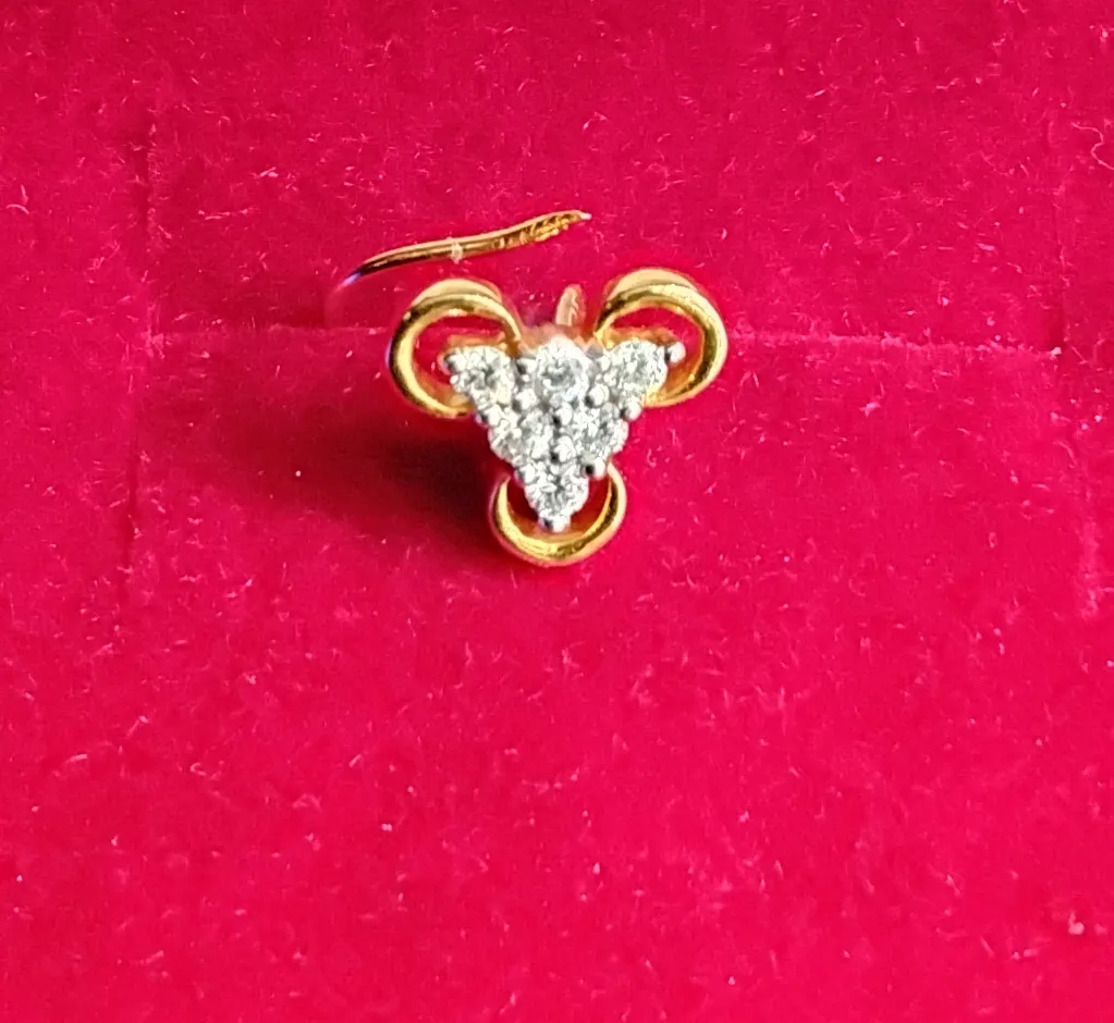 Gold and Diamond Nose Pin view 2