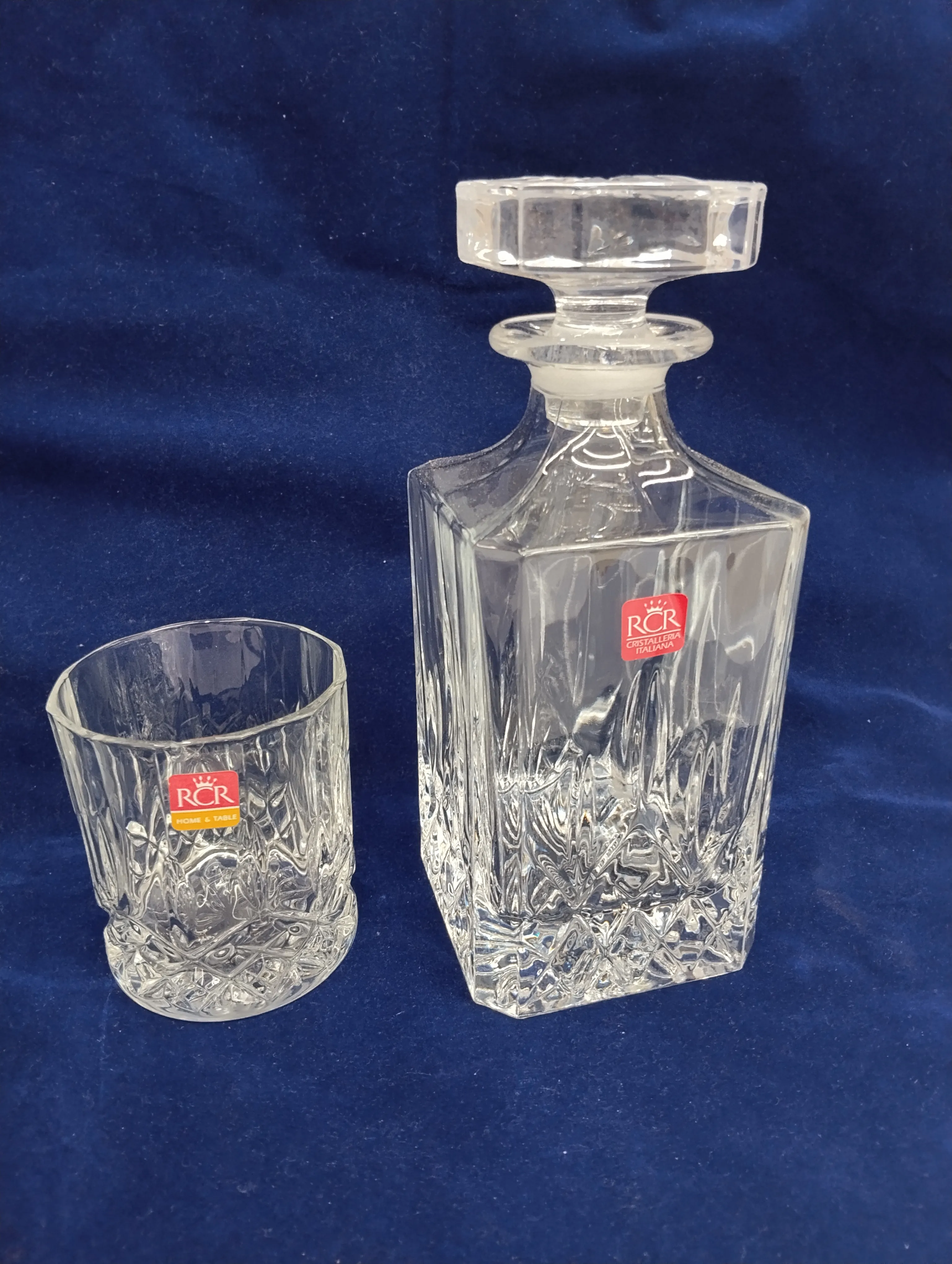 RCR Crystal Decanter and Glass view 2
