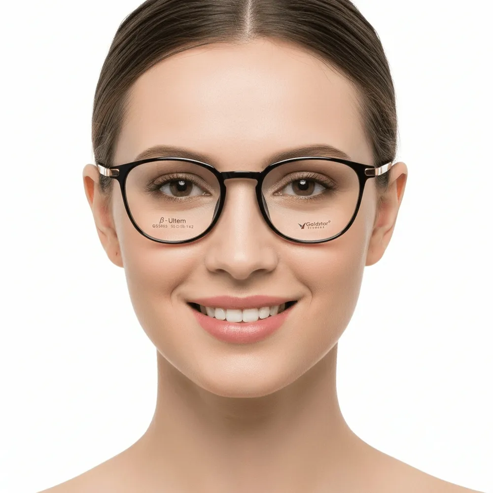 Gold & Wood Eyeglasses view 2