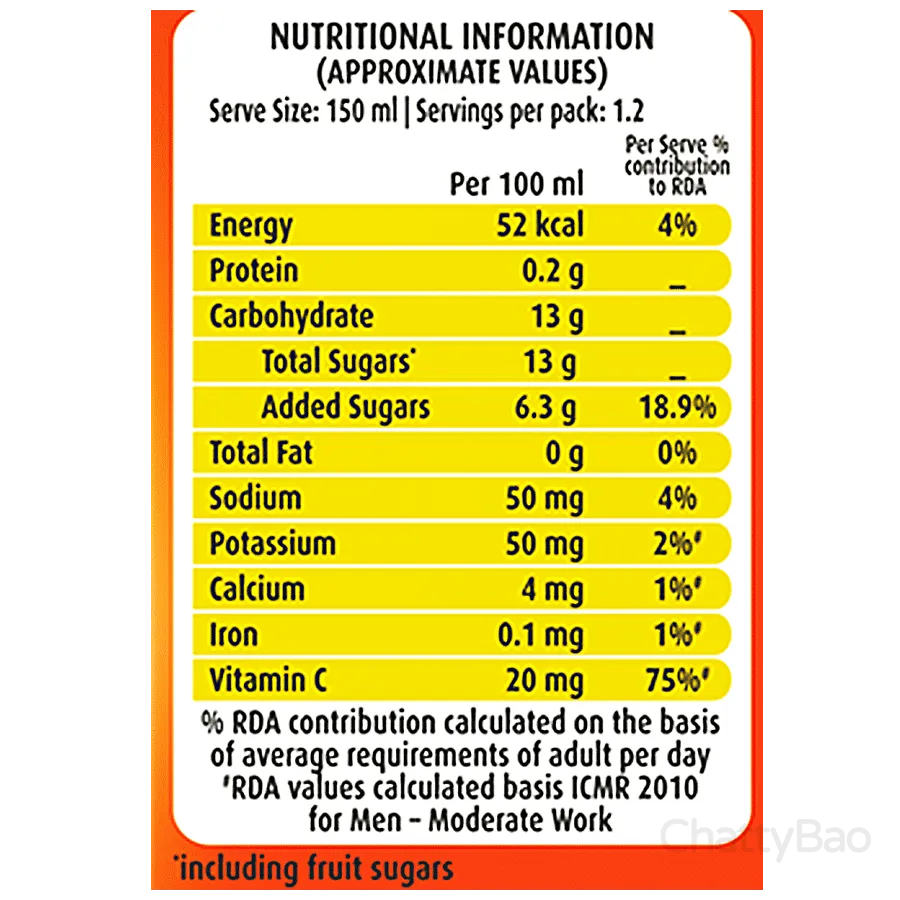 Real Orange Juice 180 ml view 3