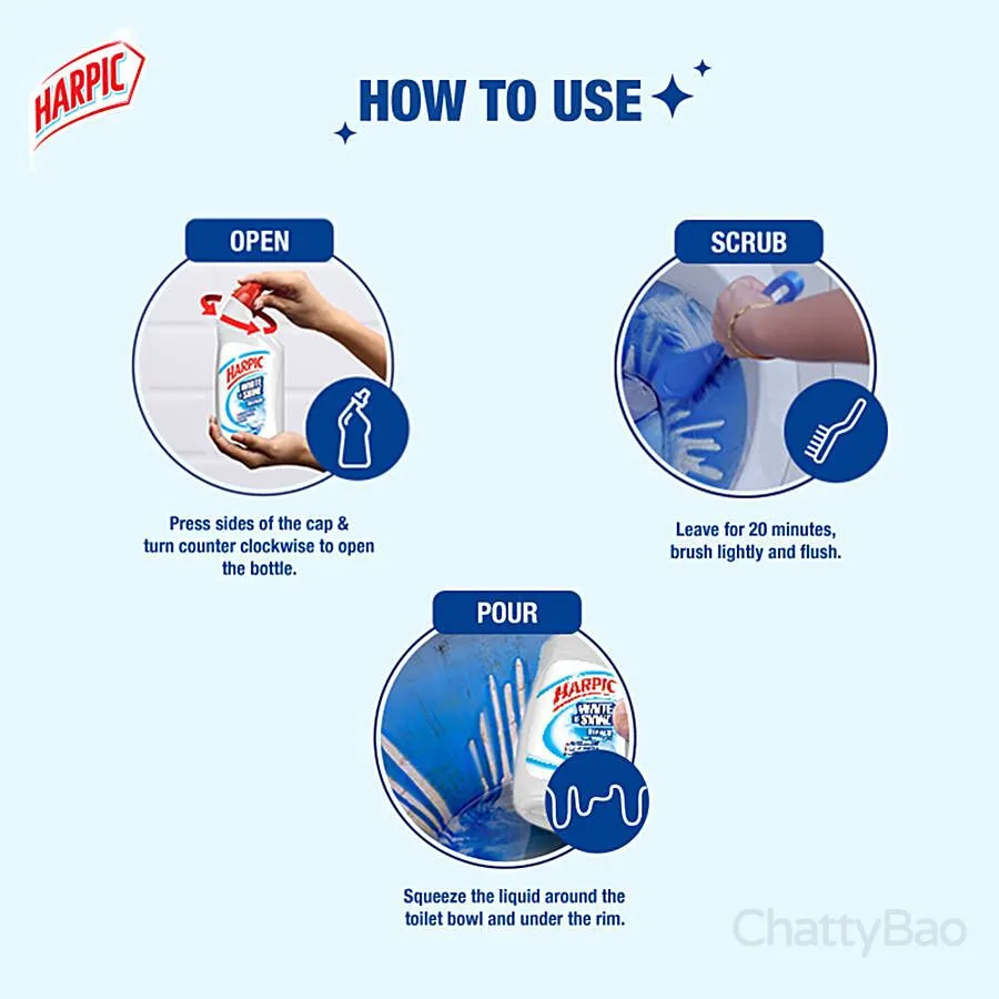 Harpic Toilet Cleaner Bleach 500 ml view 3