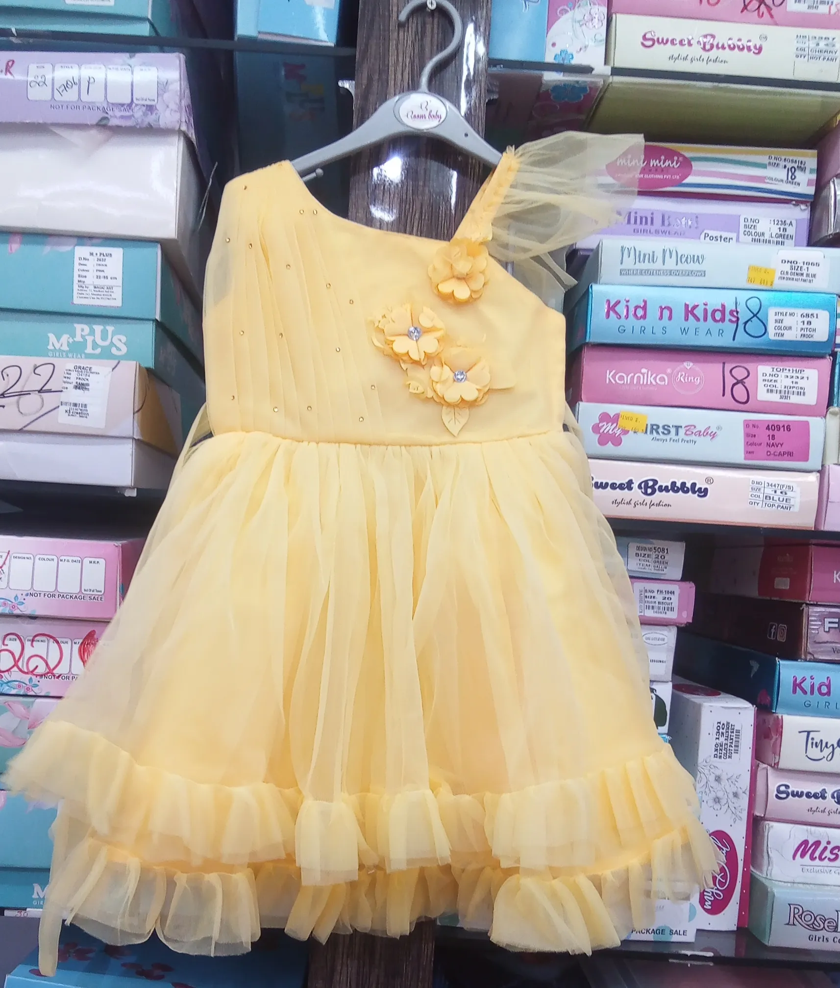Girls Fancy Frock Yellow view 3