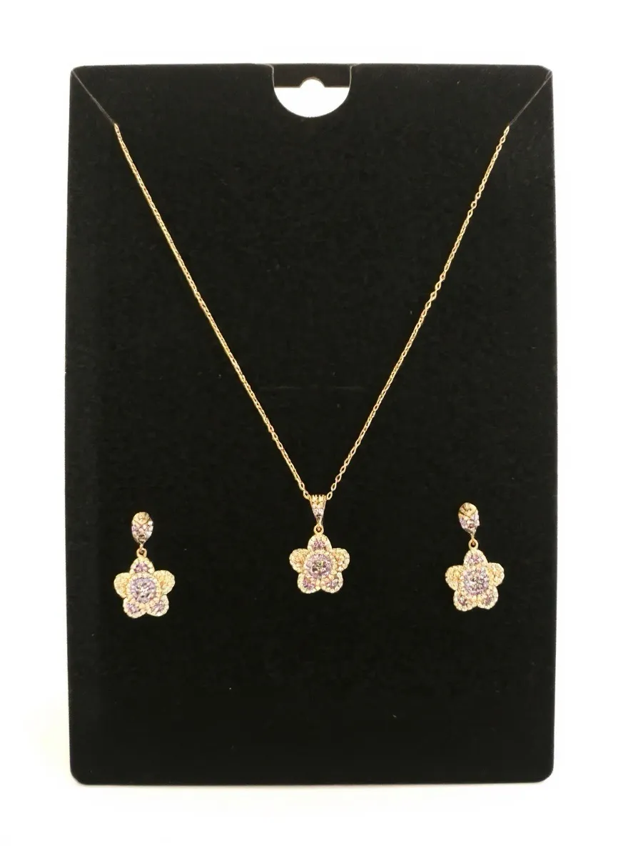 Floral Pendant and Earrings Set