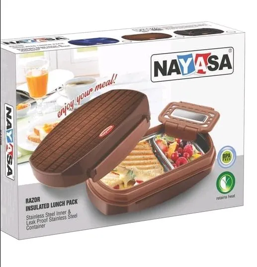 Nayasa Razor Lunch Box, Blue, 1 Pcs view 2